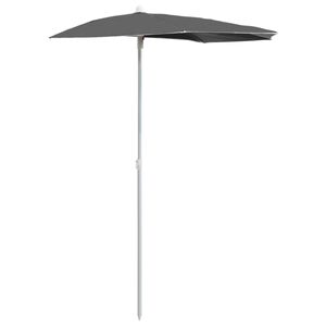 vidaXL Umbrelă de grădină cu st&acirc;lp, antracit, 180x90 cm, semirotundă