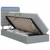 vidaXL Pat cu LED și saltea Gri deschis 100 x 200 cm Țesătură