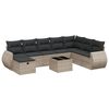 vidaXL Set canapele de grădină, 9 piese, cu perne, gri, poliratan