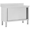 vidaXL Masă de lucru cu uși glisante 120x50x(95-97) cm oțel inoxidabil