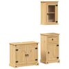 vidaXL Set mobilier de baie &bdquo;Corona&rdquo;, 3 piese, lemn masiv de pin