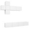 vidaXL Set dulapuri TV, 7 piese, alb, lemn prelucrat