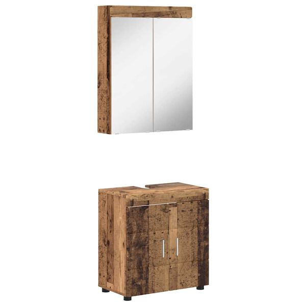 vidaXL Set de mobilier pentru baie TULUM Lemn vechi Lemn compozit