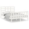 vidaXL Cadru pat, alb, 140x190 cm, lemn masiv