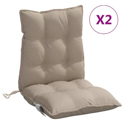vidaXL Perne scaun cu spătar mic, 2 buc., gri taupe, textil oxford