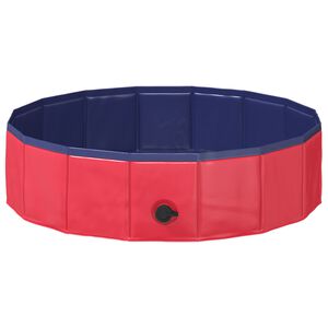 vidaXL Piscină pliabilă pentru c&acirc;ini Roșu 80 x 80 x 20 cm PVC
