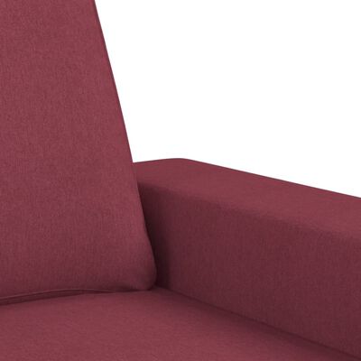 vidaXL Set de canapea, 3 piese, roșu vin, material textil