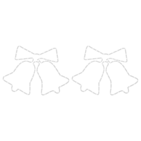 vidaXL Figurine clopoței de Crăciun cu 72 LED-uri, 2 buc., 50x56 cm