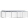 vidaXL Padoc pentru c&acirc;ini de exterior, cu acoperiș, 7,6 x 3,8 x 2,3 m