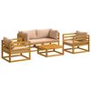 vidaXL Set modular de lounge pentru grădină, 5 piese natural