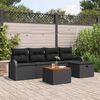 vidaXL Set de canapele pentru grădină cu pernă 6 pcs Negru Rattan poli