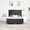 vidaXL Cadru de pat cu headboard Maro &icirc;nchis 160 x 200 cm țesătură