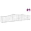 vidaXL Coșuri gabion arcuite 3 buc, 400x50x60/80 cm, fier galvanizat