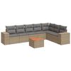 vidaXL Set canapele de grădină, 8 piese, cu perne, bej, poliratan