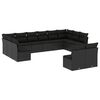 vidaXL Set canapele de grădină, 12 piese, cu perne, negru, poliratan