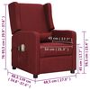 vidaXL Fotoliu de masaj electric rabatabil, roșu vin, textil