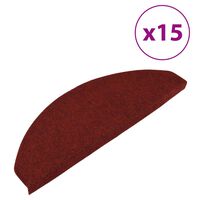 vidaXL Covorașe scări autoadezive, 15 buc., roșu, 65x22,5x3,5 cm