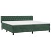 vidaXL Pat box spring cu saltea, verde &icirc;nchis, 200x200 cm, catifea