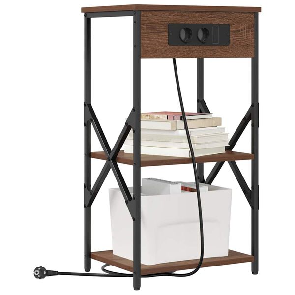 vidaXL Dulap de noapte Stejar &icirc;nchis 41 x 31 x 76 cm Lemn compozit