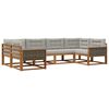 vidaXL Set de canapele de exterior 6 buc. Natural și gri deschis