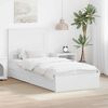 vidaXL Pat cu storage cu headboard Alb 90 x 190 cm Lemn compozit