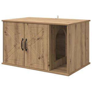 vidaXL Casa pentru pisici Stejar artizanal 85 x 55 x 50 cm