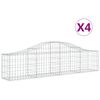vidaXL Coșuri gabion arcuite 4 buc, 200x30x40/60 cm, fier galvanizat