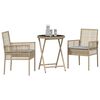 vidaXL Set Bistro de Grădină 3 pcs Bej Rattan poli