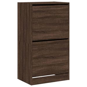 vidaXL Dulap de pantofi 2 sertare rabatabile, stejar maro, 60x42x108cm