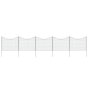 vidaXL Set gard de grădină arcuit concav, verde, 77,5 x 64 cm