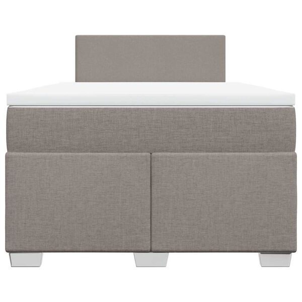vidaXL Pat box spring cu saltea, taupe, 120x190 cm material textil