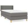 vidaXL Pat box spring cu saltea, gri &icirc;nchis, 90x190 cm, textil