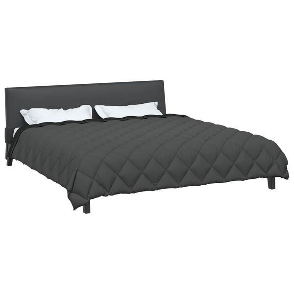 vidaXL Duvet de iarnă Negru și antracit 220 x 240 cm Microfibră