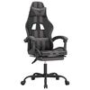 vidaXL Scaun de gaming cu suport picioare, negru/gri, piele ecologică