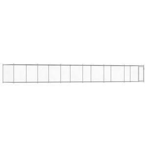 vidaXL Cușcă pentru c&acirc;ini cu ușă, gri, 12x2x1,5 m, oțel galvanizat