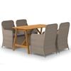 vidaXL Set mobilier de grădină, 5 piese, maro