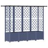 vidaXL Pat Ridicat cu Trellis și Acoperiș Gri 202 x 40 x 136 cm PP