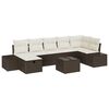 vidaXL Set de canapele pentru grădină cu pernă 8 pcs Maro poliratan