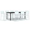 vidaXL Set mobilier pentru grădină, alb, 9 piese