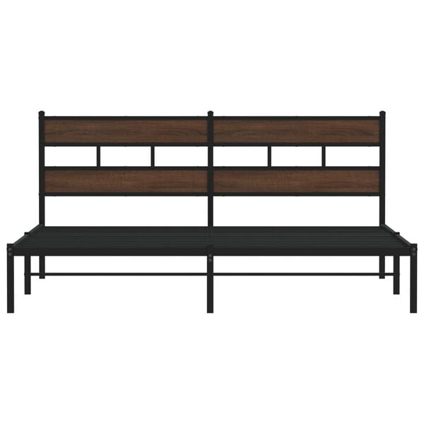 vidaXL Cadru de pat fără saltea, cu tăblie, stejar maro, 190x200 cm