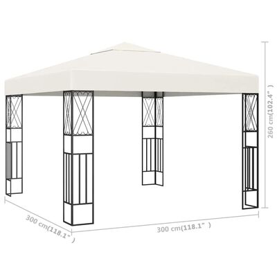vidaXL Pavilion, crem, 3 x 3 m, material textil