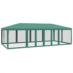 vidaXL Cort de petrecere cu 12 pereți din plasă, verde, 8x4 m, HDPE