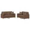 vidaXL Set de canapele cu perne, 2 piese, maro, textil
