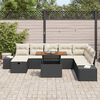 vidaXL Set de canapele pentru grădină cu pernă 9 pcs Negru Rattan poli