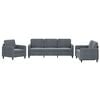 vidaXL Set de canapele, 3 piese, gri &icirc;nchis, catifea