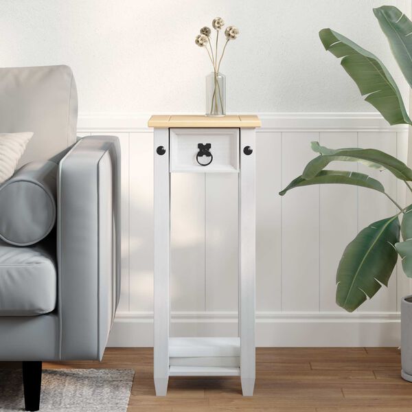 vidaXL Suport pentru plante Alb 30 x 30 x 73 cm Lemn de pin masiv