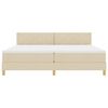 vidaXL Pat cu arcuri cu saltea cu headboard Crem 200 x 200 cm țesătură