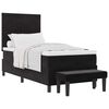 vidaXL Pat cu arcuri cu saltea cu headboard Negru 100 x 200 cm Catifea