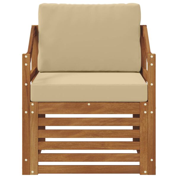 vidaXL Set de canapele de exterior cu pernă natural 67 x 63 x 73 cm