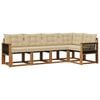 vidaXL Set de canapele de exterior cu pernă 5 pcs Natural și Bej